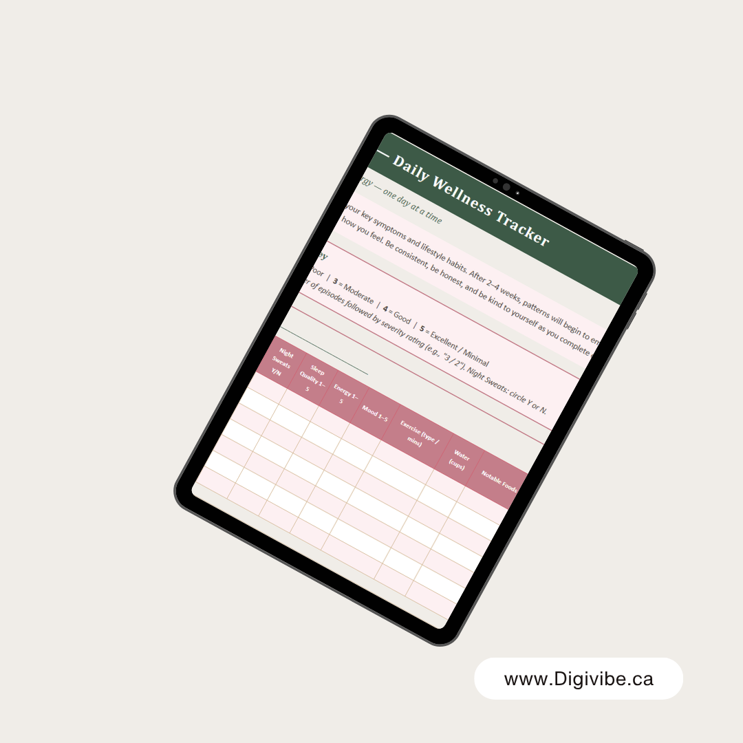 Menopause Symptom, Sleep & Movement Tracker – 3-Month Printable Journal PDF